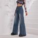 2025 Spring New European And American Cross-Border Retro Wide-Leg Jeans For Women With Embroidery, Stretch Straight-Leg_ecoleips.com