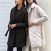 Women's Clothing Stylish Lapel Mid-Length Belted Cotton Coat With Diamond Pattern For Autumn Winter - Available In White, Khaki, Pink, Black, Brown_ecoleips.com