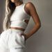 New Summer Women's Sporty Short Crop With Hollow Design, Sleeveless Tank Top For Layering_ecoleips.com