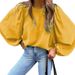 Women's Clothing Solid Color Loose Lantern Long Sleeved Tops For Women Hot Selling Fashion Shirts For Women_ecoleips.com