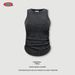 BE Women's Fashion 2025 Spring Summer Trendy Brand Design Washed Short Pleated Tank Top For Women Slim Fit Inner Wear_ecoleips.com
