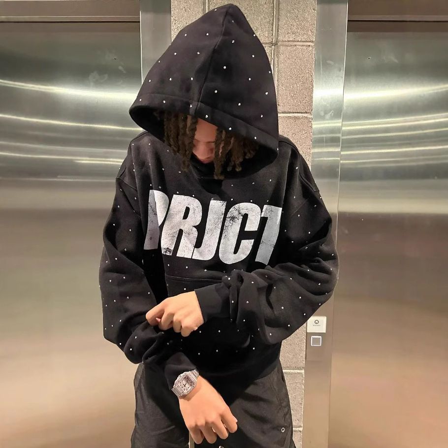 European And American Fashion 2025 Style Unisex Hooded Sweatshirt with 3D Letter Print American Letter Pullover High Street Sweatshirt_ecoleips.com