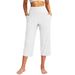 2025 Cross-Border European And American Women's Fashion Solid Color Wide-Leg Cropped With Pockets, Tummy Control, High_ecoleips.com