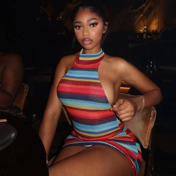 Women's Sexy Backless Halter Lace Up Color Block Bodycon Mini Dress – Spring Summer Party Gown_ecoleips.com
