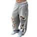 European And American American Retro Fashion Brand Casual Pants Ripped Design Wide Leg Pants Street Hip Hop Loose Sweatpants For Women_ecoleips.com