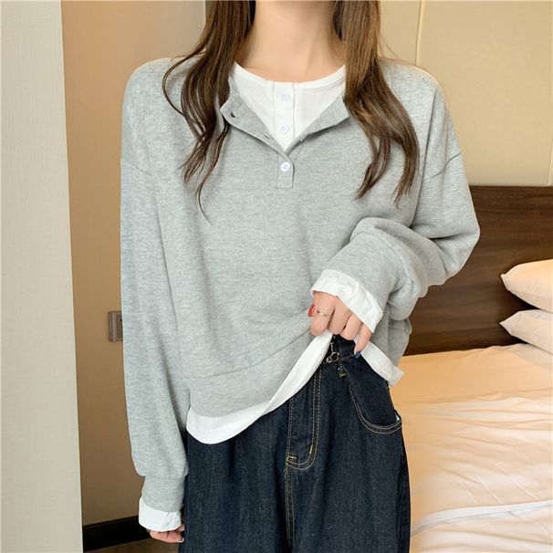 real-shot Short Sweatshirt For Petite Women, Spring And Autumn Thin Loose-fitting Design, Niche_ecoleips.com