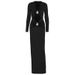 Fashion Elegant Women Long Dress Hollow Out Slim Fitted Long Sleeve Casual Daily Formal Party Long Dress For Female 2024 New Arrival_ecoleips.com