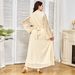 Women's Clothing Modest Evening Dress Sequin Pendant Dubai Abaya Dress – Elegant Beaded Evening Gown With Long Sleeves (Apricot/Blue/Black)_ecoleips.com