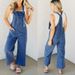 Fashion Suspender Jumpsuit Women's Loose Straight Wide Leg Denim Trousers_ecoleips.com
