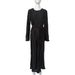 Women's Solid Color Round Neck Flared Long Sleeve Pleated Flowy Maxi Dress – Casual Spring Fall Gown 2026_ecoleips.com