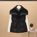 Women's Quilted Puffer Vest With Faux Shearling Collar, Slim Fit Waist-Cinching Jacket For Winter, Lightweight Warm Coat_ecoleips.com