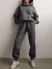 Women's Clothing Velvet Hooded Sweatshirt Leggings Set Autumn Winter Casual Fashion Thickened Solid Color Sports Suit_ecoleips.com