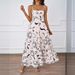 2026 European And American Cross-Border Summer Floral Print Backless Strap Sexy High-Waisted A-Line Dress For_ecoleips.com
