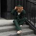 Women's Casual Long Sleeve Hooded Sports Cardigan Pants Two-piece Set Spring And Autumn Women's Cotton Sweater_ecoleips.com