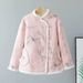 girl New Improved Cheongsam Chinese Style Warm Coat Plus Size Button-Down Tang Suit Cotton Jacket For Women_ecoleips.com