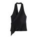 Aria Basics Aria Basics Foreign Trade European And American Women's Clothing 2026 Summer New Backless Solid Color Silk Satin Texture Halter Neck_ecoleips.com