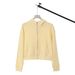 Heavy Women's Short Big Hair Ring Hooded Zipper Turtleneck Jacket Women's Trendy Brand Solid Color Hooded Sweater_ecoleips.com