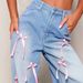 Amazo 2025 Europea Ad America Bowkot High-Waisted Wide-Leg Jeas Street Style Distressed Loose Deim Pats For_ecoleips.com