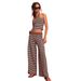 Sexy Slim Casual Striped Suit, Color Matching Tube Top, Fashionable Elastic Trousers Two-piece Set_ecoleips.com