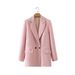 Women's Spring Autumn Fashion Two Button Suit Jacket For Business Commuting Temperament Blazer_ecoleips.com