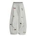 Aria Basics Creative 2025 New Urban Casual Women's Wear: Straight-Leg Pants With Printed Decoration, Wholesale Direct Supply_ecoleips.com