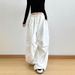 White Paratrooper Work For Women In Spring Autumn, Loose And Slimming, American Style Sports, Floor Mopping, Straight_ecoleips.com