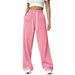 Women's Clothing Autumn And Winter Elastic Waist Loose Straight Wide Leg Sports Casual Trousers_ecoleips.com