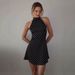 Women's Sexy Polka Dot Halter Sleeveless Belted Bodycon Mini Dress – Summer Party Gown 2026_ecoleips.com