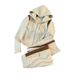 Women's Autumn Casual Hooded Jacket & Wide Leg Pants Set - Slim Fit Sporty Two Piece Outfit With Zipper (Khaki)_ecoleips.com