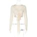 Women's Sexy Deep V Neck Long Sleeve T-Shirt European American Style Solid Color Cropped Top Summer New Arrivals 2025_ecoleips.com