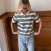 2025 Summer New Retro Color Block Striped Polo Shirt Cross-Border European And American Style Loose Short Sleeve T-Shirt_ecoleips.com