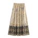 Metallic Print Shirt & Skirt Set – Trendy Matching Outfit For Women (XS/S/M/L, Long Sleeve & Midi Length)_ecoleips.com