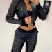 Women's Trendy Black PU Zipper Short Jacket – Lightweight, Stylish & Versatile Outerwear For Everyday Wear_ecoleips.com
