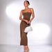 Summer Sexy Backless Slim Fit Dress for European American Women Solid Color Tie up Slit Design Hot Girls Clothing_ecoleips.com