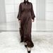 Elegant A-Line Maxi Dress With Lantern Sleeves – Satin Blend Women's Boho Dress (S-XXL) | Ethnic-Inspired & Cross-Border Fashion_ecoleips.com