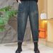 2025 Spring/Summer Fahion High-Waited Stretchy Plu-Size Jean G Women' New Trendy Elatic Wait Veratile Harem_ecoleips.com