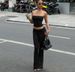 Hot-selling Women's Clothing Summer New Fashion Casual Tube Top Slim Solid Color Small Flared Pants Set_ecoleips.com