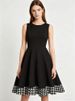 Women's Vintage Houndstooth Capelet A-Line Dress Retro 1950s Swing Dress With Cape For Party &Cocktail_ecoleips.com