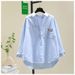 Women's Clothing Long Sleeved Shirt Spring And Autumn New Style Fashion Loose Version Temperament All Match Solid Color Cardigan Shirt Female Jacket_ecoleips.com