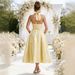 European-style French-inspired Vacation Jacquard Waist-cinching Fashion Y2K Long Dress For Foreign Trade Sales_ecoleips.com