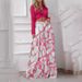 Women's clothing new printed casual suit lapel sexy strap shirt high waist wide leg pants two piece suit_ecoleips.com