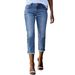 K Fashionable Retro Slim Fit Elastic Jeans For Women_ecoleips.com