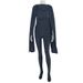 Fashion Women's Solid Color Tie Up Patchwork Jumpsuit Sleeveless One Shoulder Bodysuit_ecoleips.com