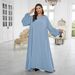 2025 New Muslim Women's Clothing Simple Outfit Abaya Dress Robe_ecoleips.com