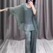 Women's Clothing Fashion Shoulder Length Short Sleeved Trousers Casual Suit_ecoleips.com