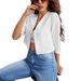 Women's Solid Color Short Suit Jacket 2025 European American Style Spring Summer Trendy Cardigan Top For Females_ecoleips.com
