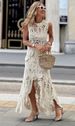 Women's Clothing New Hollow Lace Irregular Vest Top Skirt Suit_ecoleips.com