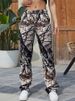 Women’s Clothing Street Drawstring Waist Camouflage Print Flip Pockets Cargo Casual Sports Outdoor Pants_ecoleips.com