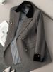 2025 Fall/Winter New Loose-Fit Blazer With Stylish Design, Slimming Gray Women's Suit Jacket_ecoleips.com