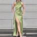 Women's Clothing Pure Desire Style Sexy Slit Backless Halter Neck Slim Light Mature Style High End Dress_ecoleips.com